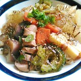 冬瓜ゴーヤ人参ナス青しそ夏野菜の冷やし中華